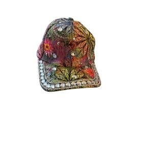 Bling Baseball Caps for Women, Rhinestone Summer Flower Baseball Hat, Adjustable